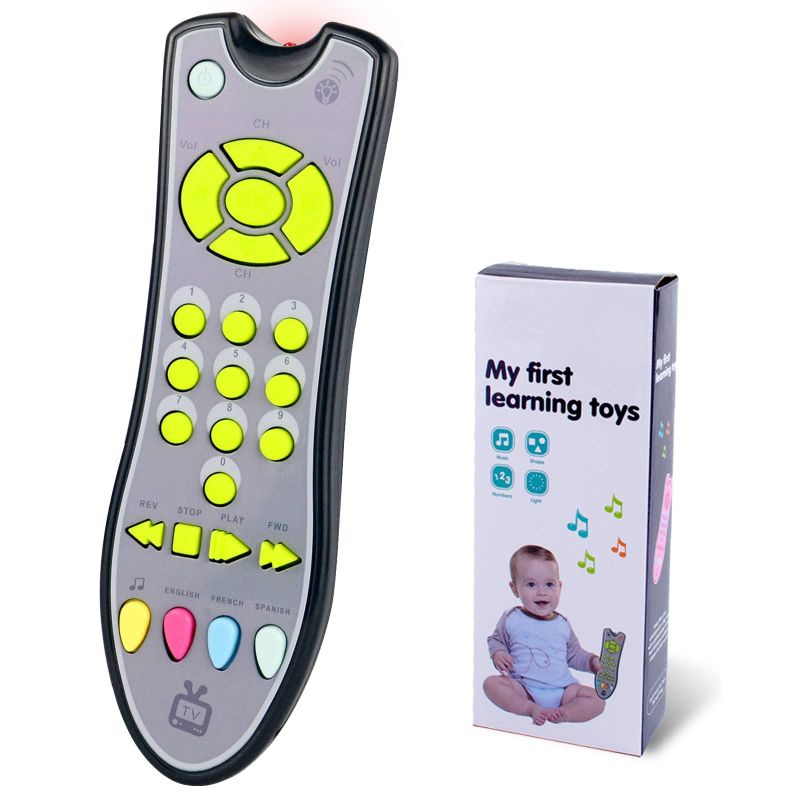 Photo 1 of 2 APSUAE Baby Remote Control Toy, Toddler TV Remote with Sound Light Realistic Learning Education Toys with English Spanish French Baby Musical Toy Gifts for Girls Boys