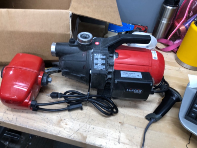 Photo 5 of **HEAVY USE***POWERS ON***
Leader Pumps HGC727978 Ecotronic 110 1/2 HP Jet 960 GPH Water Pump, Red/Black
