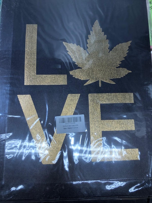 Photo 1 of 2 11x15 black love weed canvas