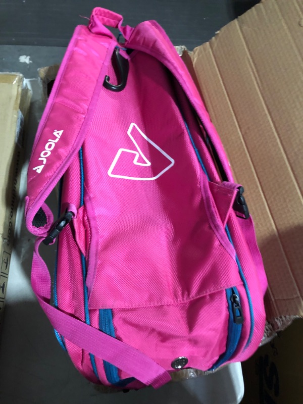 Photo 6 of **USED** **EXCELLENT CONDITION** 
JOOLA Tour Elite Pro Pickleball Bag – Pink/Blue