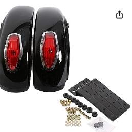 Photo 1 of **FOR PARTS ONLY**  KUAFU Universal Motorcycle Hard Saddlebag Trunk W/Lights W/Locks Compatible with Honda Yamaha Harley Suzuki Kawasaki Motorcycle