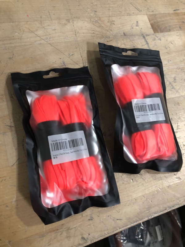 Photo 2 of **BUNDLE OF 2** Booyckiy [2 Pairs 2/5" Flat Sneaker Shoe Laces 26 Colors Shoe laces in 27"-72" 45inch (114cm) Neon Pink(2 Pairs)