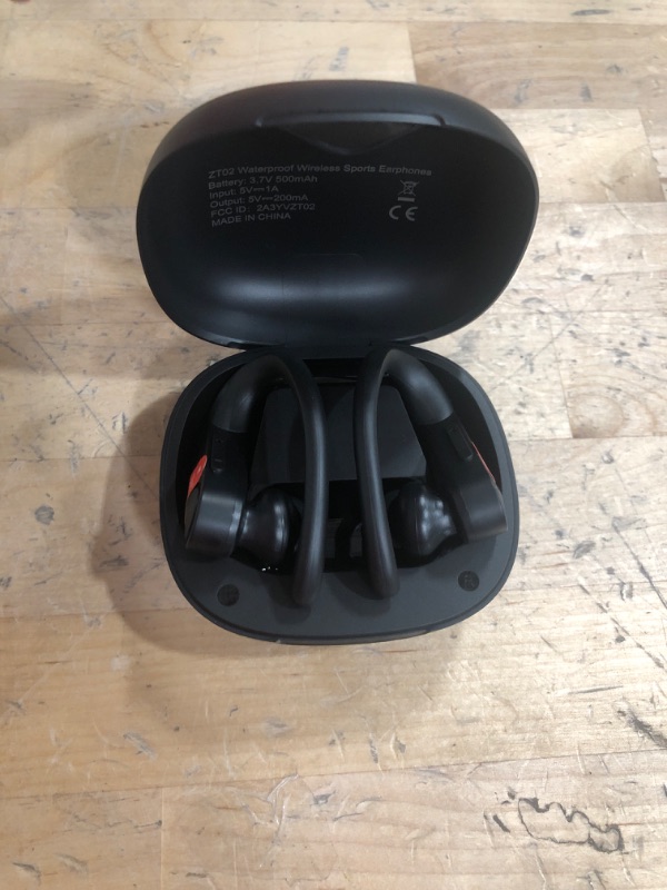 Photo 2 of Wireless Earbuds Bluetooth Headphones, WISELION Bass Stereo Bluetooth Ear Buds with Comfy Earhooks, Sports IPX7 Waterproof for Running Workout, Built in Microphone, Wireless Earphones for Gym ?Black?