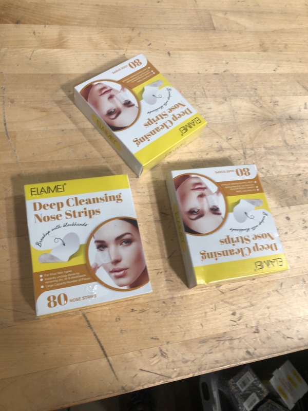 Photo 1 of **BUNDLE OF 3**  LKSJBQ 80Pcs Nose Strips for Blackheads, Pore Strips, Instant Blackhead Removal and Pore Unclogging, Deep Cleansing Nose Remover Strip for Blackhead Removal On Oily Skin