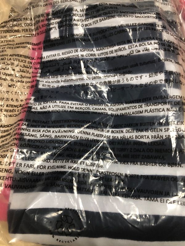 Photo 2 of Amazon Essentials Girls and Toddlers' Cropped Capri Leggings (Previously Spotted Zebra), Multipacks 4 Grey/Navy Stripe/Light Pink/Rose Flowers 3T