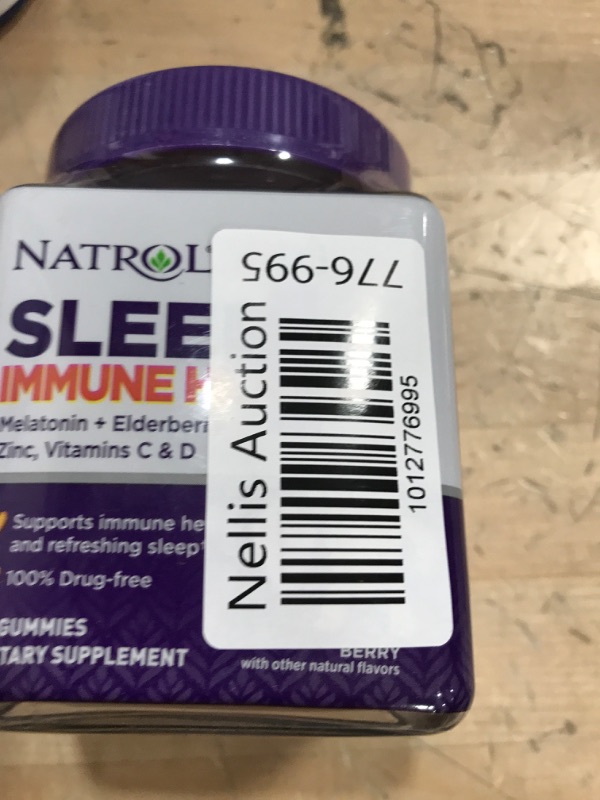 Photo 2 of best by 09/2023***Natrol Kids Sleep+ Immune Health, Drug Free Sleep Aid and Immunity Support, Dietary Supplement, Melatonin, Zinc, Vitamin C and D, Elderberry, 50 Berry Flavored Gummies 50.0 Servings (Pack of 1) Sleep+ Immune Health