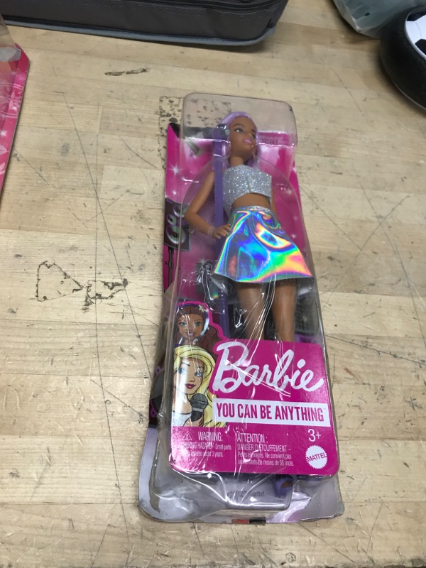 Photo 2 of Barbie Pop Star Doll Dressed In Iridescent Skirt with Microphone and Pink Hair, Gift for 3 to 7 Year Olds Professional