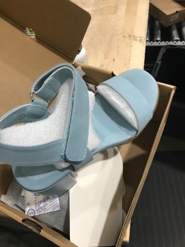 Photo 1 of Eileency Women's High Chunky Heels Open Toe Block Ankle Velcro Strap Comfort Dress Sandals 7.5
