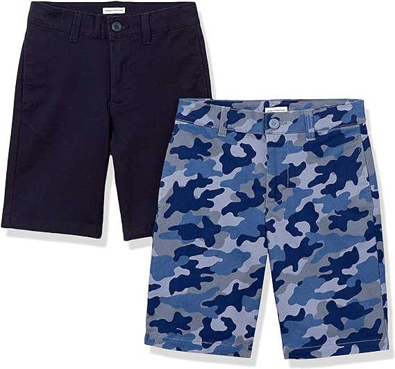 Photo 1 of Amazon Essentials Boys and Toddlers' Uniform Woven Flat-Front Shorts, Multipacks
