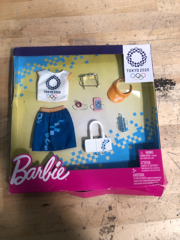 Photo 2 of Barbie Storytelling Fashion Pack of Doll Clothes Inspired by The Olympic Games Tokyo 2020: Top, Skirt and 6 Accessories Dolls, Gift for 3 to 8 Year Olds