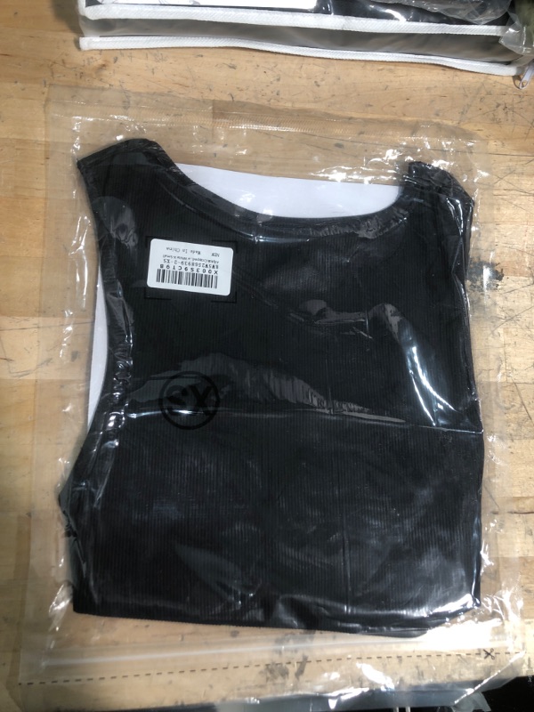 Photo 1 of *USED* Allytok Cropped Tank Tops for Women Y2K Summer Square Neck Sleeveless Strappy Ribbed Top X-Small Black