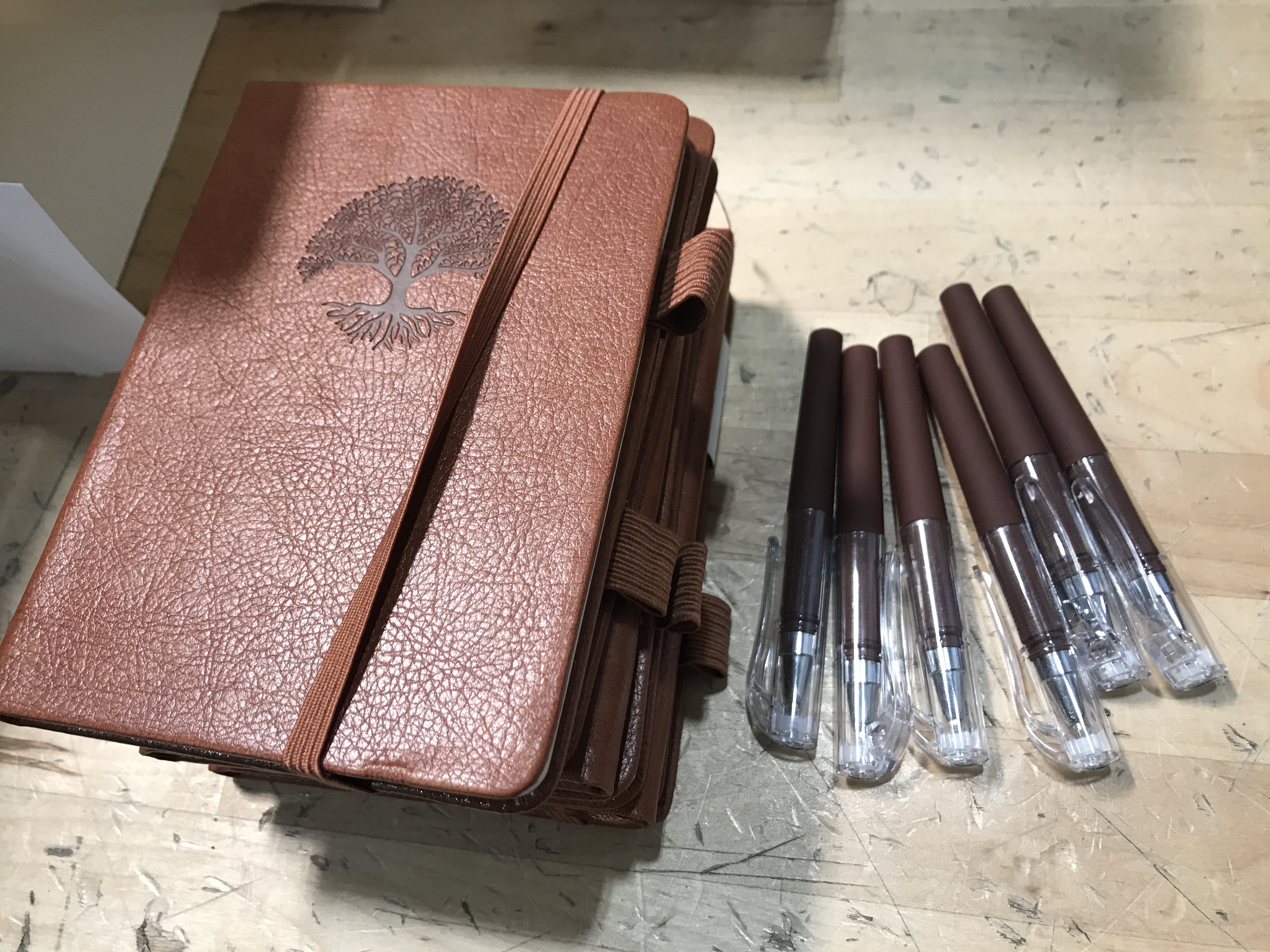 Photo 2 of EOOUT Pocket Notebook, 6 Pack, Brown, 6 Pen, Hardcover Small Journal Notebook, Total 768 Pages, Lined Paper, A6 Leather Journal, Men Women, Writing Travel Diary Mini Notepads, Note Pads