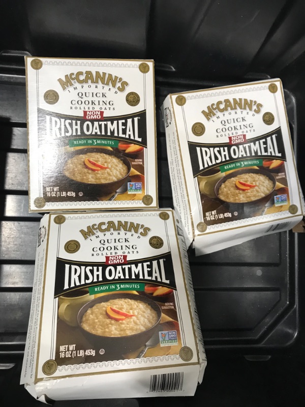 Photo 1 of 3 pack - McCann's Irish Oatmeal Rolled Oats, Quick Cooking - 16 oz box