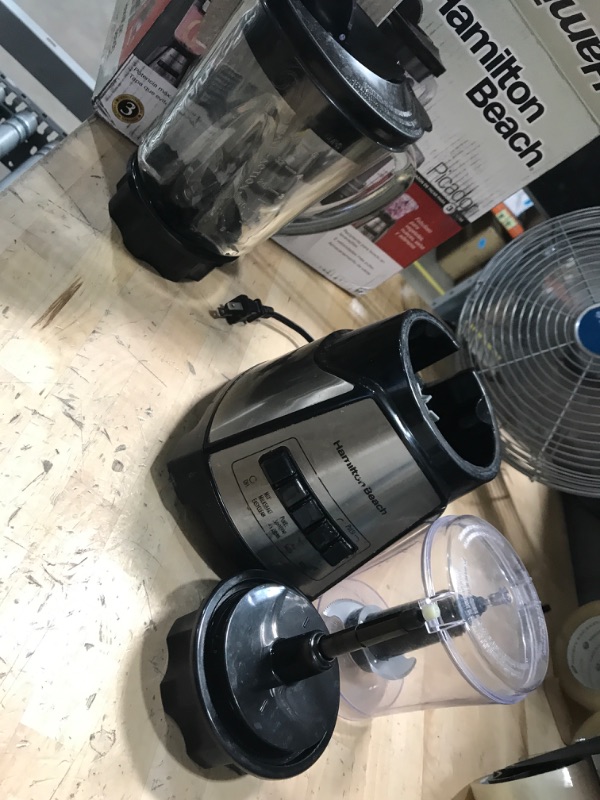 Photo 2 of ***PARTS ONLY***Hamilton Beach Power Elite Blender with 40oz Glass Jar and 3-Cup Vegetable Chopper, 12 Functions for Puree, Ice Crush, Shakes and Smoothies, Black and Stainless Steel (58149)