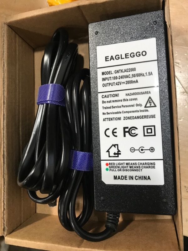 Photo 1 of EAGLEGGO 42V Charger 3-Prong Inline Connector for 36V Pocket Mod, Sports Mod Dirt Quad, Battery Charger for Millet Electric Scooter