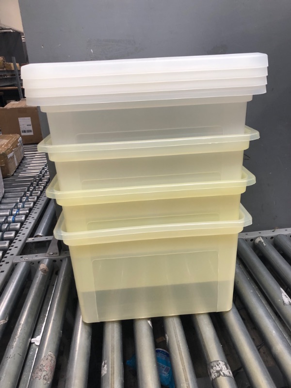 Photo 1 of 4 PACK OF CLEAR PLASTIC BINS