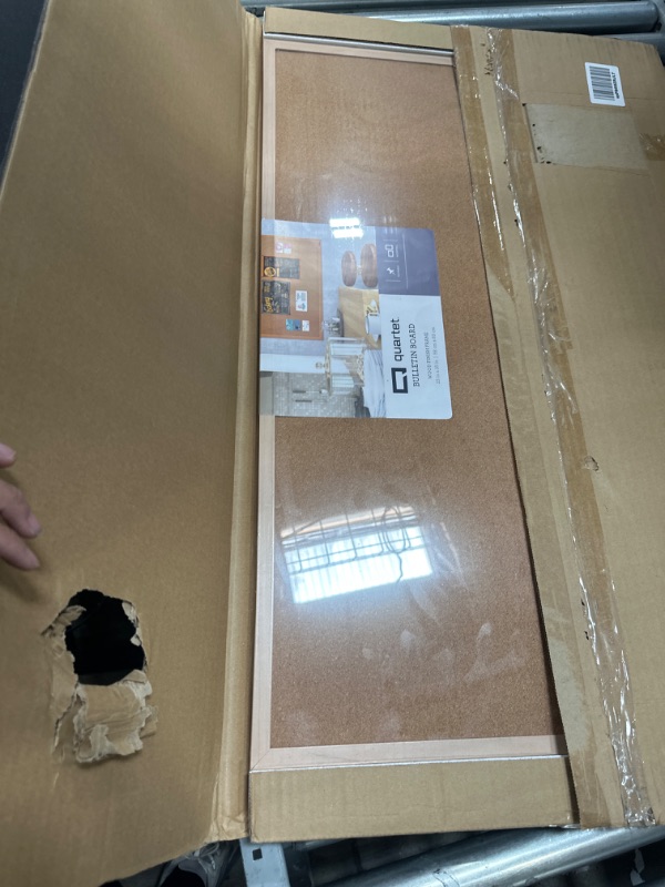 Photo 2 of Quartet Cork Board Bulletin Board, 2' x 3' Framed Corkboard, Oak Frame, Decorative Hanging Pin Board, Perfect for Office & Home Decor, Home School Message Board or Vision Board (35-380352)