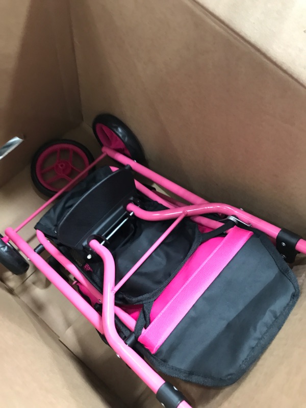 Photo 2 of Click N' Play Precious Toys Baby Doll Stroller - Baby Stroller for Dolls - Doll Stroller for Toddlers and 2-Year-Old Girls and Older - Hot Pink with Hood, Basket and Foam Handles, (PT0129A)