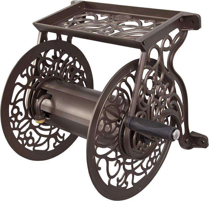 Photo 1 of **MAJOR DENT*** Liberty GARDEN 704 Decorative Cast Aluminum Wall Mount Garden Hose Reel, Holds 125-Feet of 5/8-Inch Hose - Bronze
