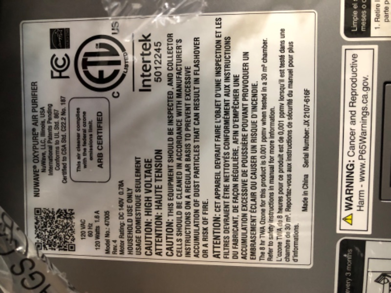 Photo 4 of *NEW* NUWAVE Air Purifier OxyPure Pro for Large Rooms Up to 2,671sqft, 5-Stage Filtration with HEPA Filter, Air Quality & Odor Two Sensors, Removes 100% of Smoke Allergens Dust Pet Odor Pollen, 5-Yr Wty OxyPure Smart