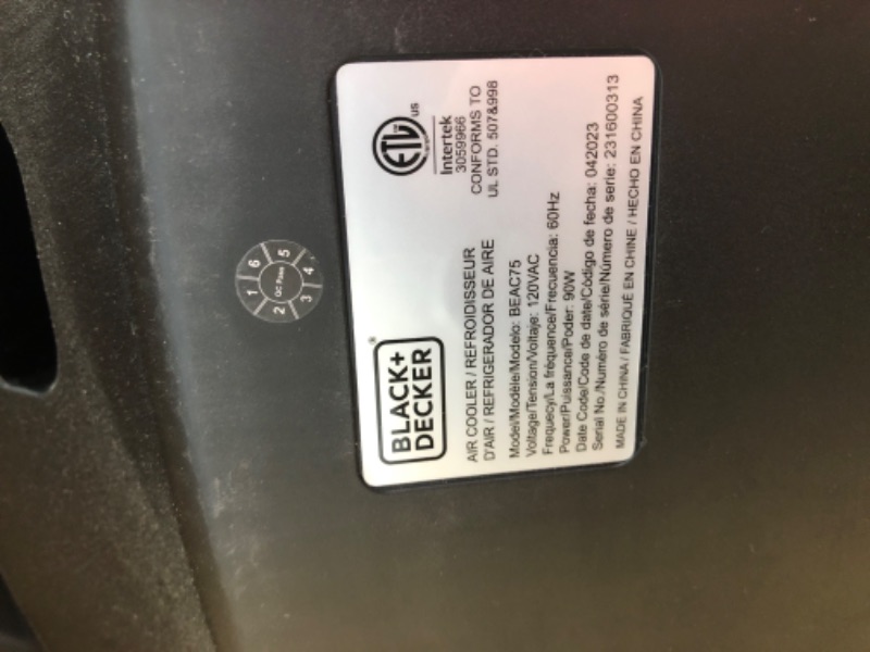 Photo 1 of *REVIEW NOTES* BLACK+DECKER Evaporative Air Cooler - Portable Air Conditioner Cooling Fan with LED Display, Remote Control, 2-Gallon Water Tank - Compact and Lightweight Design, White