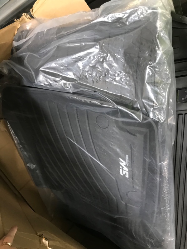 Photo 3 of 3W Floor Mats and Cargo Liner Compatible for Benz GLC Floor and Trunk 2016-2022, TPE All Weather Custom Fit Floor Liner and Cargo Mats 1st and2nd Rows Car Mats and Trunk Liner Black