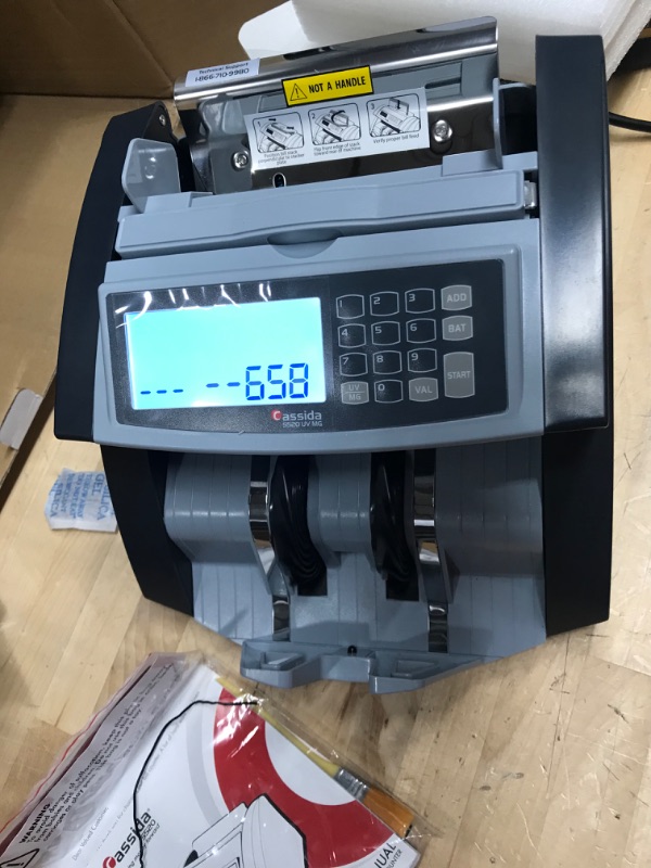 Photo 3 of Cassida 5520 UV/MG - USA Money Counter with ValuCount, UV/MG/IR Counterfeit Detection, Add and Batch Modes - Large LCD Display & Fast Counting Speed 1,300 Notes/Minute UV/MG Counterfeit Detection Detection