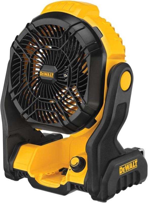 Photo 1 of ***FAN ONLY***
DEWALT 20V MAX Jobsite Fan, Cordless, Portable, Bare Tool Only (DCE512B), 12x8x14 inches, Yellow/Black
