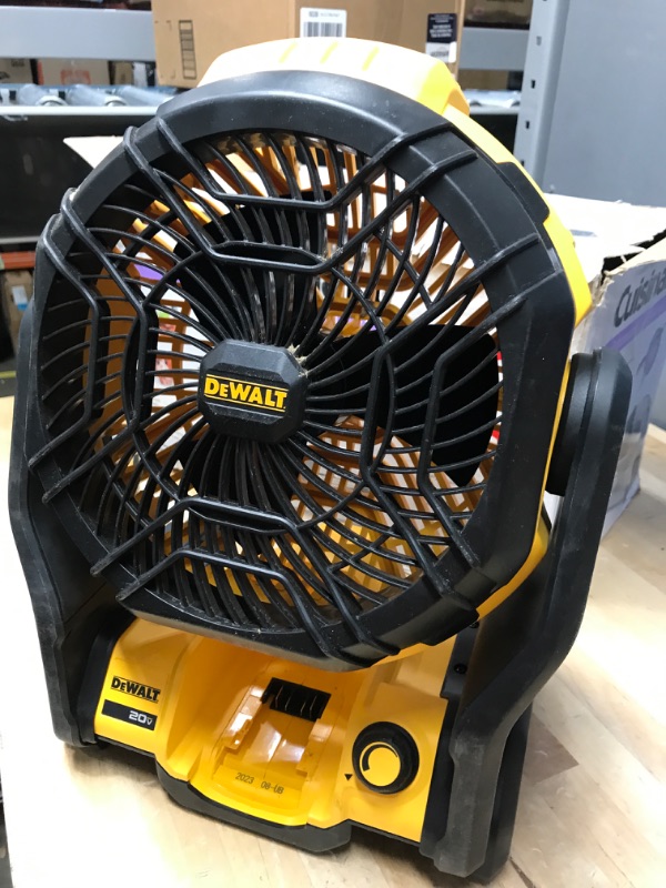 Photo 2 of ***FAN ONLY***
DEWALT 20V MAX Jobsite Fan, Cordless, Portable, Bare Tool Only (DCE512B), 12x8x14 inches, Yellow/Black
