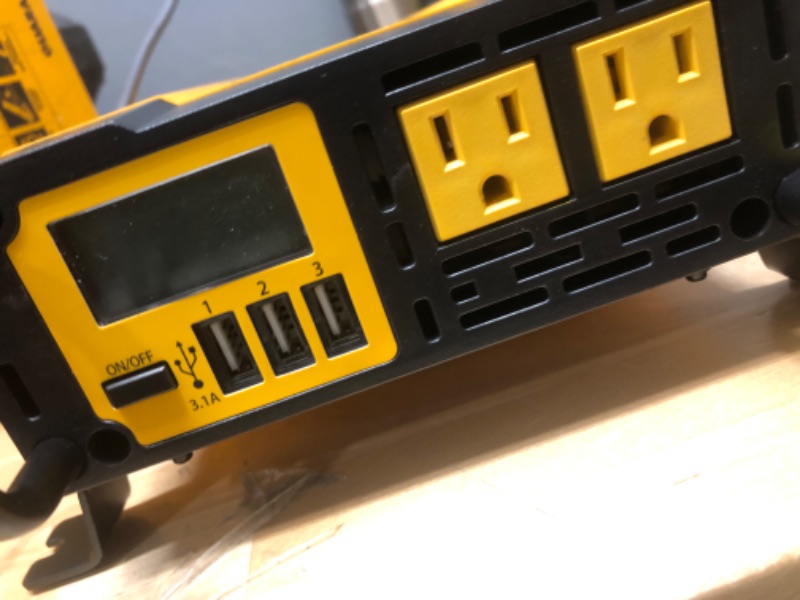 Photo 3 of **MISSING CAR CONVERTER CORD**
DEWALT DXAEPI1000 Power Inverter 1000W Car Converter & DXAEPI140 Power Inverter 140W Car Converter: 12V DC to 120V AC Power Outlet with Dual 3.1A USB Ports Car Converter + Car Converter