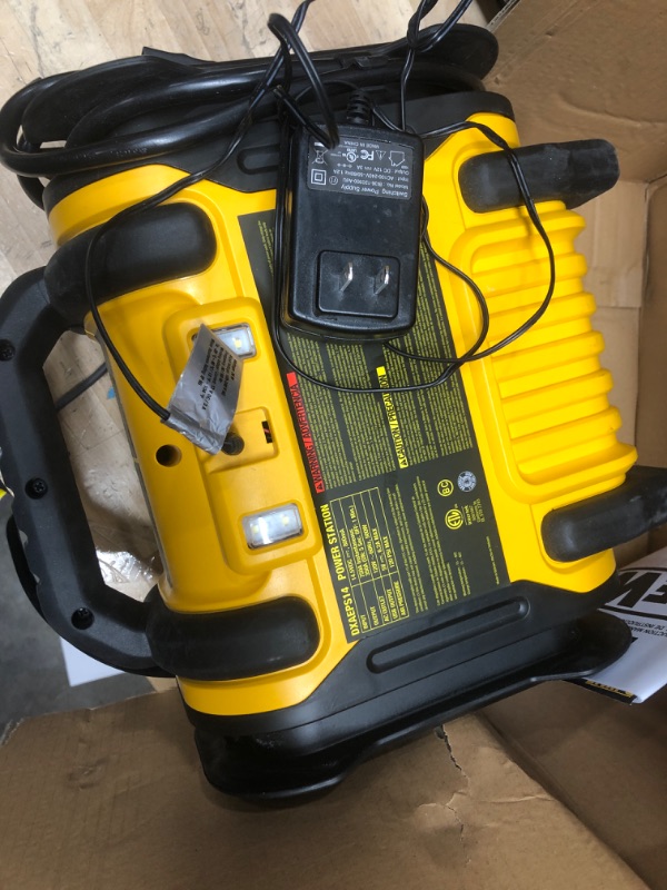 Photo 3 of DEWALT DXAEPS14 1600 Peak Battery Amp 12V Automotive Jump Starter/Power Station with 500 Watt AC Power Inverter, 120 PSI Digital Compressor, and USB Power , Yellow