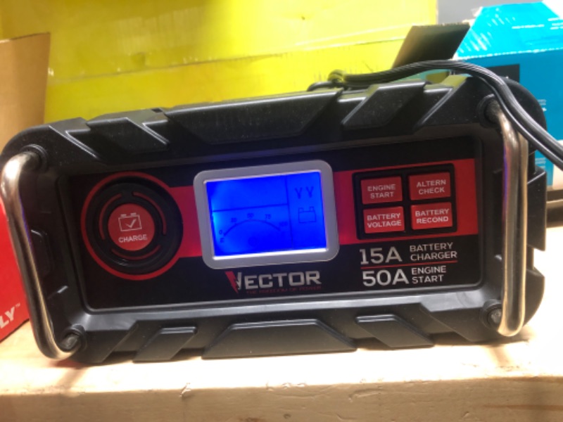 Photo 2 of Vector 15 Amp Automatic 12V Battery Charger with 50 Amp Engine Start and Alternator Check