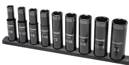Photo 1 of **MISSING IMPACT DRIVER BIT***
3/8 in. Drive Thin Wall Deep Impact Socket Set SAE (10-Piece)
