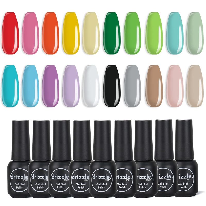 Photo 1 of **COLORS MAY VARY FROM PHOTO**
DRIZZLE. BEAUTY 20 Colors Neon Gel Nail Polish Set, Soak off Nail Polish Red Green Nude Nail Polish for Nail Long Lasting LED UV Lamp Needed Art Salon Manicure Kit DIY at Home