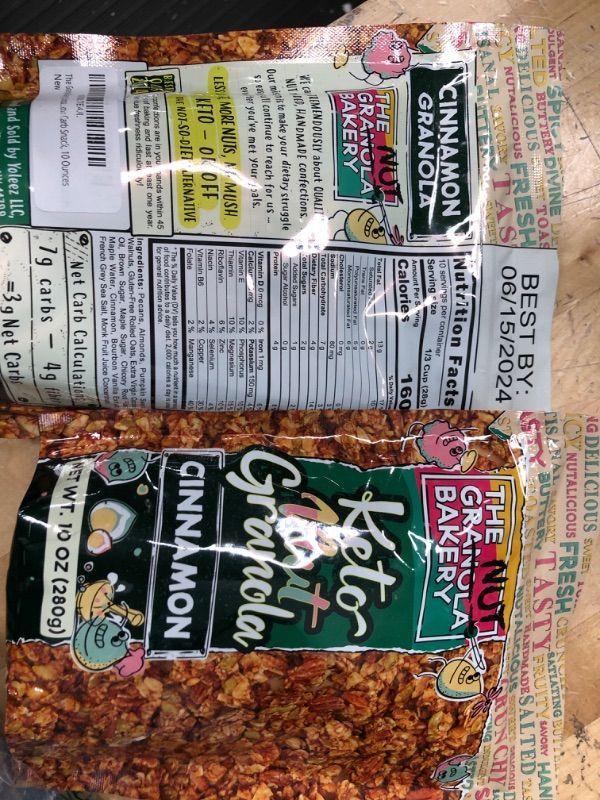Photo 1 of **EXP DATE: 6/15/2024** 2 Bags The Granola Bakery Cinnamon Nut Keto Granola Cereal | Nearly 50% Nuts | Sugar Alcohol Free | Low Carb Snack, 10 Ounces
