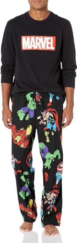 Photo 1 of Amazon Essentials Marvel Men's Flannel Pajama Sleep Sets, Avengers, Medium
