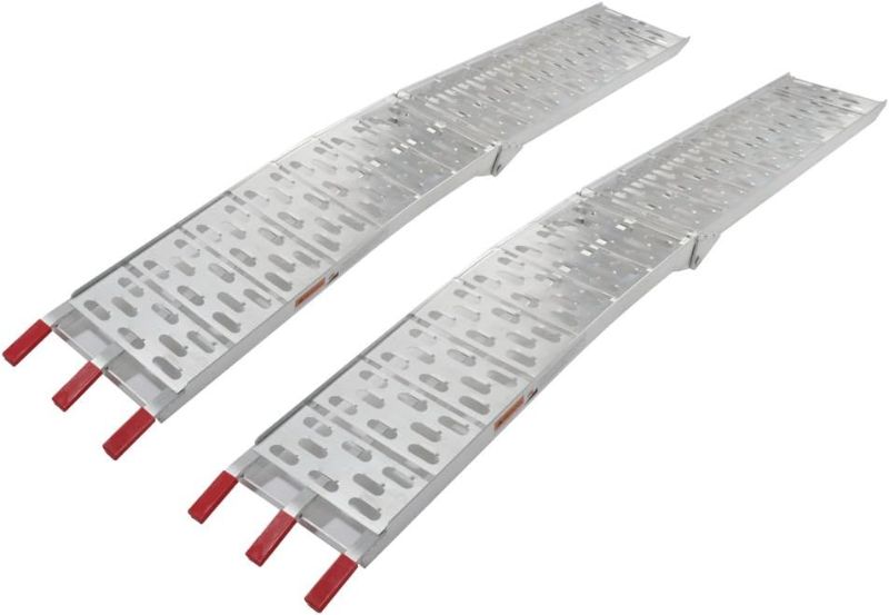 Photo 2 of 2 Pcs 7.5' Folding Loading Ramps Aluminum Top Lawnmower Ramp for Heavy Duty ATV Truck Trailer Motorcycle Lawnmower Pickup 1500lbs Capacity
