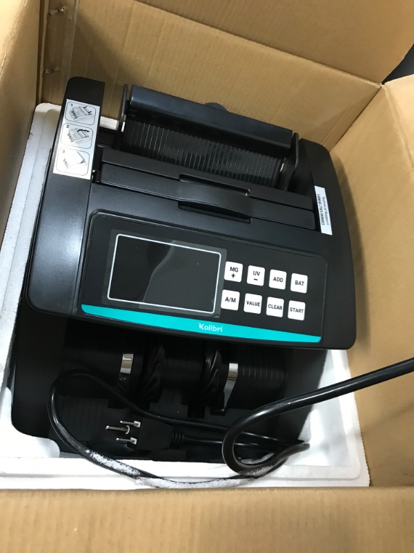 Photo 1 of Kolibri Money Counter Machine - 1,500 bills per min, advanced counterfeit detection, set up in minutes, Add and Batch Modes, Cash Counter with LCD Display,3-year warranty - 24/7 US customer support Pack of 1