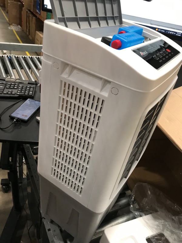 Photo 2 of Portable Evaporative Cooler ALPACA 2200CFM Personal Swamp Cooler, 120°Oscillation Swamp Cooler with Remote Control, Timer, Humidifier, 3 Wind Speeds, 4 Ice Packs for Room Office Dorms Outdoor, 5.5 Gal
