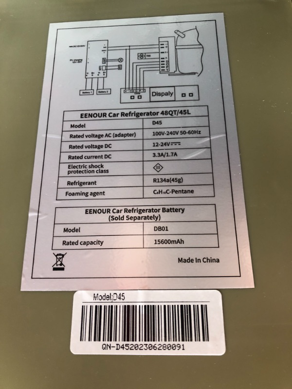 Photo 5 of **PARTS ONLY**EENOUR 12V Refrigerator Portable Freezer 48Qt/45L