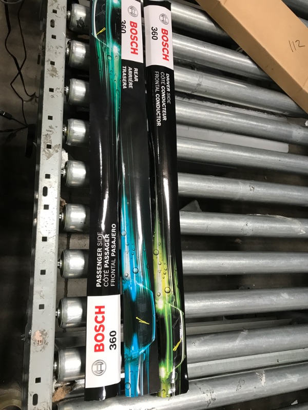 Photo 2 of BOSCH 360 Complete Wiper Blade Replacement Set - Includes Front Beam Blades (Pair) + Rear Wiper Blade (1) - 26"/17"/12" (B36003) Front (26" & 17") + Rear (12") 360 Combo Pack (Front + Rear)