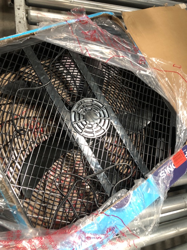 Photo 1 of PELONIS 3-Speed Box Fan For Full-Force Circulation With Air Conditioner, Upgrade Floor Fan, Black 20" Box Fan Black