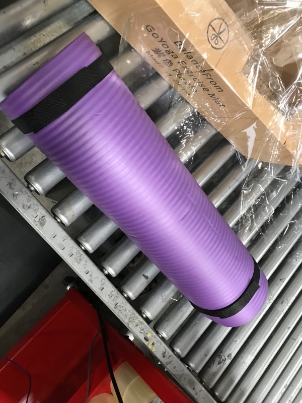 Photo 2 of **MINOR DAMAGE**BalanceFrom All Purpose 1/2-Inch Extra Thick High Density Anti-Tear Exercise Yoga Mat with Carrying Strap and Yoga Blocks Purple Mat Only