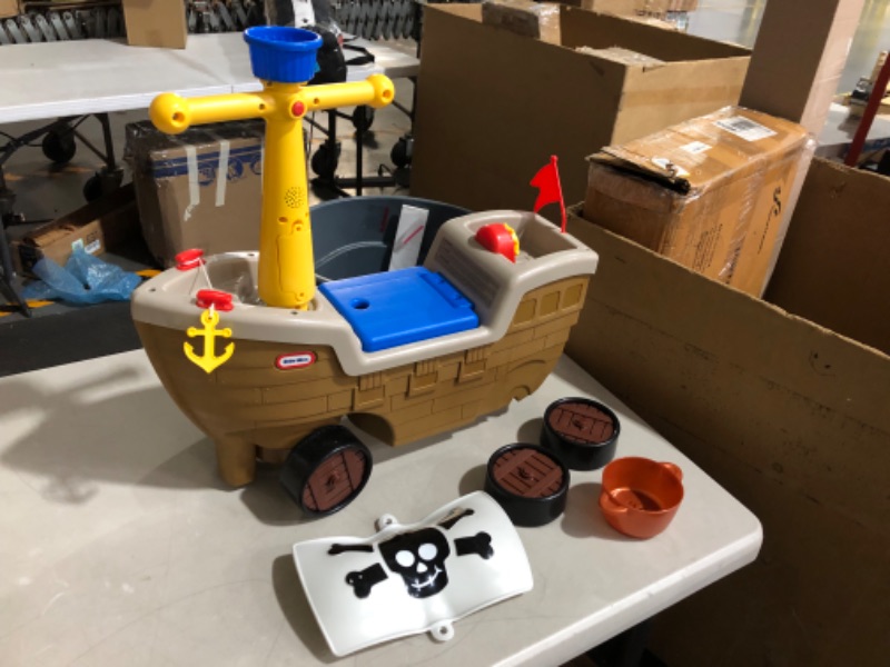 Photo 2 of **PARTS** **MISSING PIECES** Little Tikes 2-in-1 Pirate Ship Ride-On Toy and Playset - Kids Ride-On Boat with Wheels