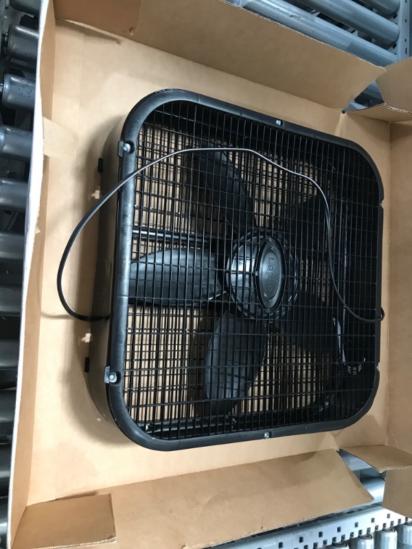 Photo 2 of *Parts Only* simple Deluxe 20” Box Fan, 3-Speed Cooling Fan with Aerodynamic Shaped Fan Blades, Convenient Carry Handle and Safety Grills Black