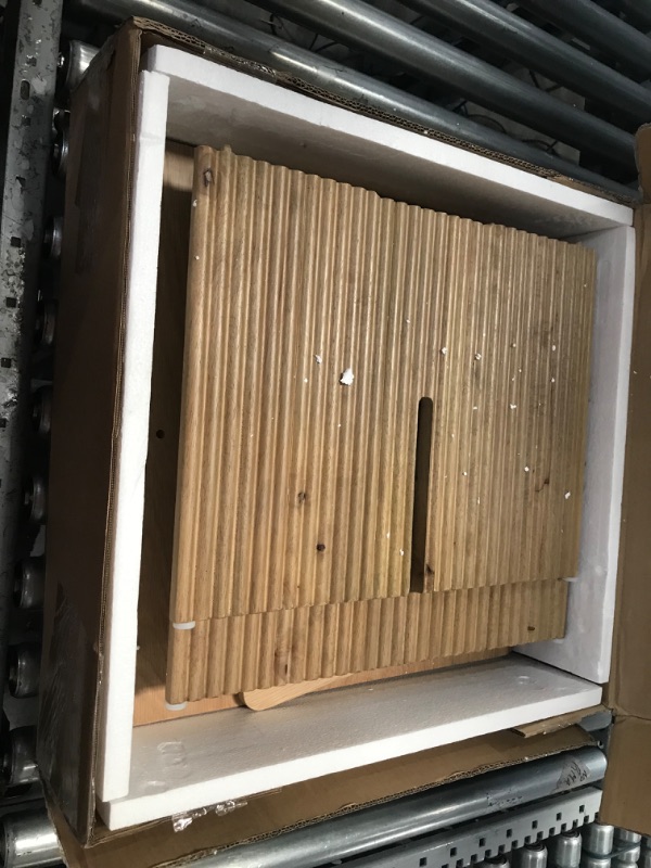 Photo 1 of Square Fluted Nesting Coffee Table - Low Profile 2 Piece Square Coffee Table Set - Living Room Furniture - Modern Home Decor - Solid Oak Base (Natural Oak) Natural Oak Square Fluted Nesting Coffee Table Set