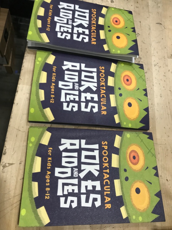 Photo 1 of 3 pack - Spooktacular Jokes and Riddles for Kids 8-12: The Funniest and Best Halloween Jokes, Riddles, Tongue Twisters, Knock-Knock Jokes, and One Liners for Kids: Kids Joke books ages 7-9 8-12 Paperback 

