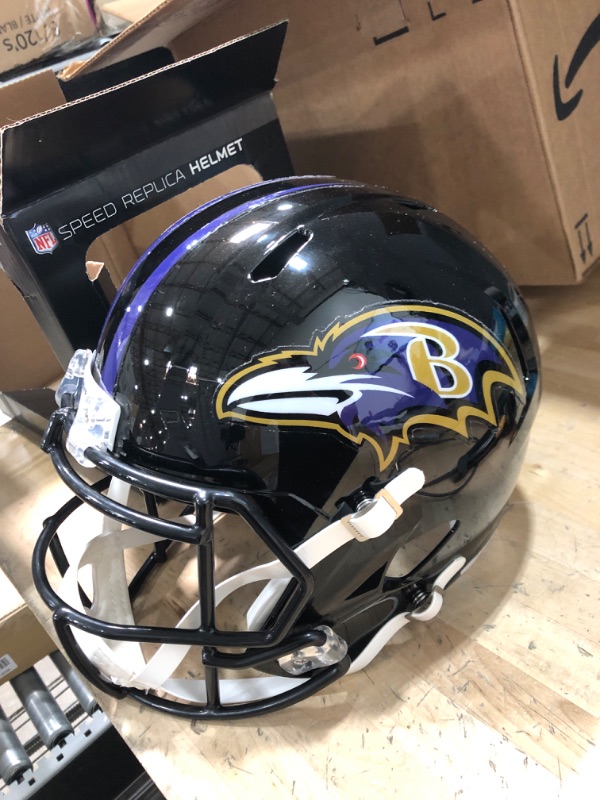 Photo 2 of Riddell NFL Full Size Replica Speed Helmet Baltimore Ravens One Size