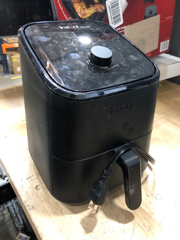 Photo 2 of **USED PRIOR, CLEAN BEFORE USE**  Instant Vortex 4-in-1, 2-QT Mini Air Fryer Oven Combo, From the Makers of Instant Pot with Customizable Smart Cooking Programs, Nonstick and Dishwasher-Safe Basket, App with over 100 Recipes, Black