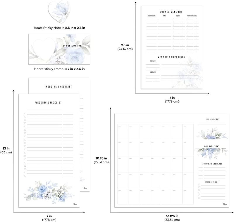 Photo 2 of Ultimate Wedding Organizer | Reusable Dry Erase Monthly, Checklist and Event Planners with Smudge-Free Tackie Marker | Clings to Stainless Steel & Glass | USA Made by M.C. Squares